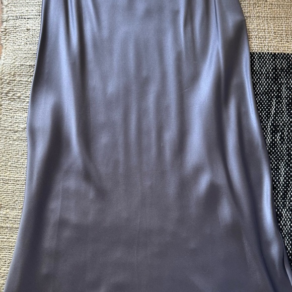 Sablyn Miranda in Thunder (dark metal grey) silk midi skirt - Picture 2 of 4